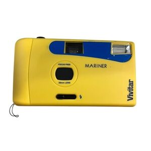Vintage Vivitar Mariner 35mm Film Camera Yellow Blue Point & Shoot Retro